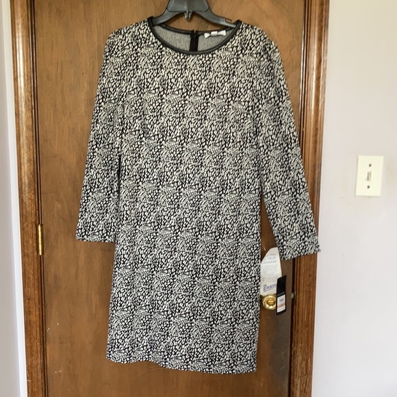 Nine West dress faux leather neckline abstract animal print like 12 - Picture 12 of 16